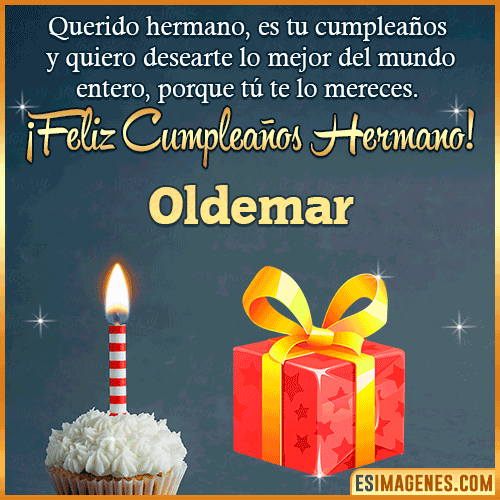 Imagen feliz Cumpleaños hermano  Oldemar