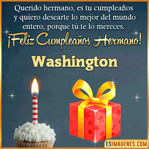 Imagen feliz Cumpleaños hermano  Washington
