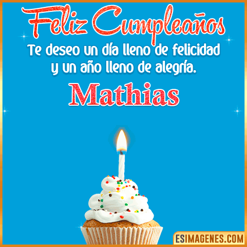 Deseos de feliz cumpleaños  Mathias