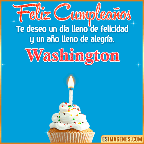 Deseos de feliz cumpleaños  Washington