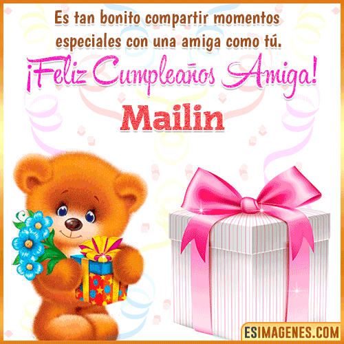 Feliz Cumpleaños Amiga  Mailin
