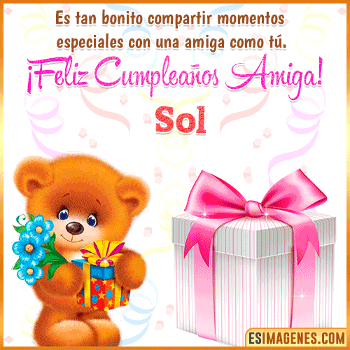 Feliz Cumpleaños Amiga  Sol