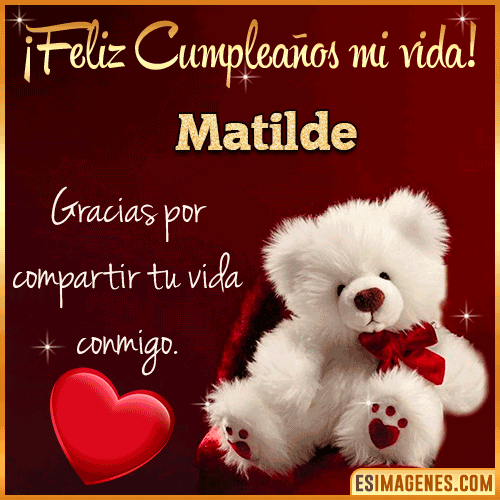 Feliz cumpleaños amor de mi vida  Matilde