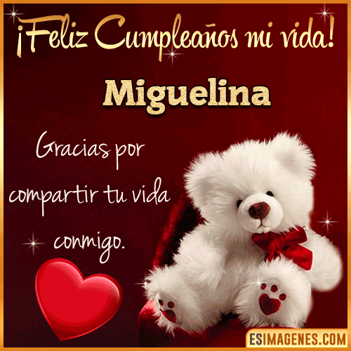 Feliz cumpleaños amor de mi vida  Miguelina