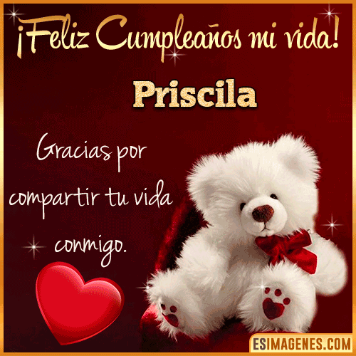 Feliz cumpleaños amor de mi vida  Priscila