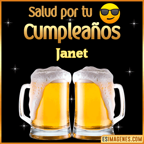 Feliz Cumpleaños cerveza gif  Janet
