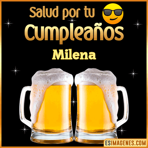 Feliz Cumpleaños cerveza gif  Milena
