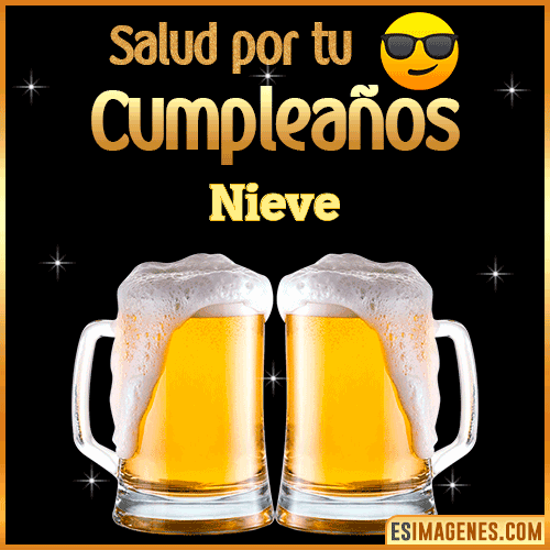 Feliz Cumpleaños cerveza gif  Nieve