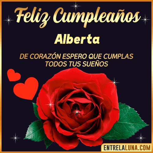 Feliz Cumpleaños con Rosas  Alberta