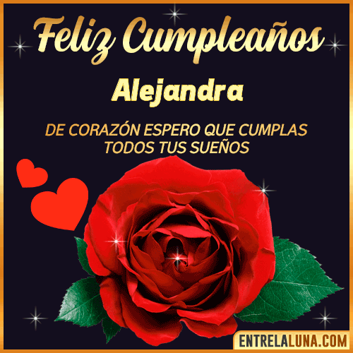 Feliz Cumpleaños con Rosas  Alejandra