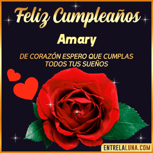 Feliz Cumpleaños con Rosas  Amary