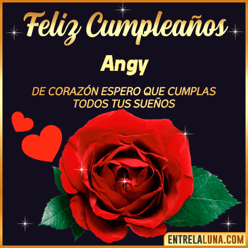 Feliz Cumpleaños con Rosas  Angy