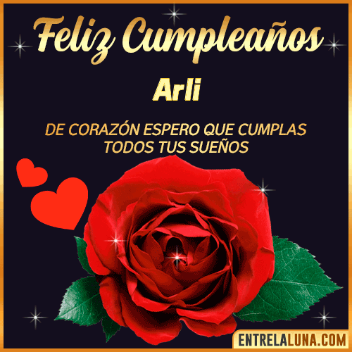 Feliz Cumpleaños con Rosas  Arli