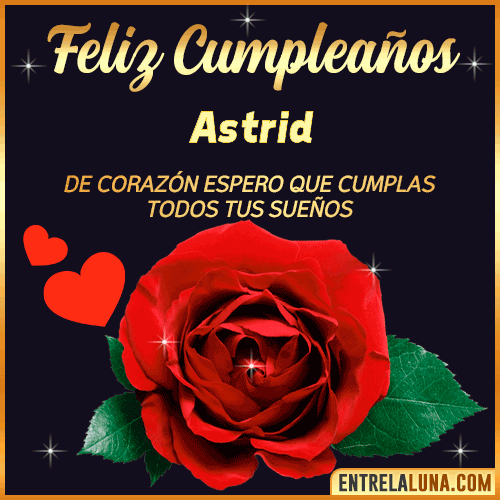 Feliz Cumpleaños con Rosas  Astrid