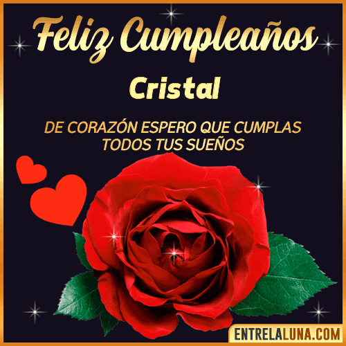 Feliz Cumpleaños con Rosas  Cristal