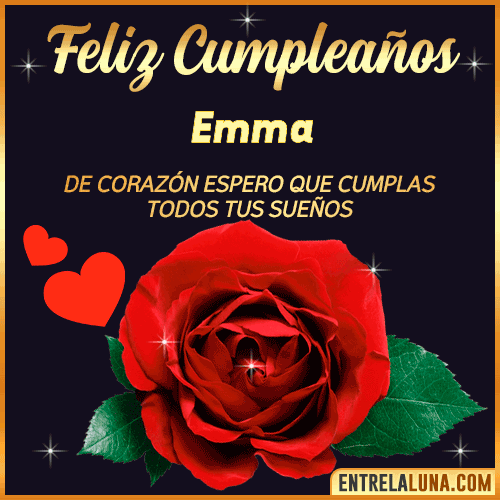 Feliz Cumpleaños con Rosas  Emma