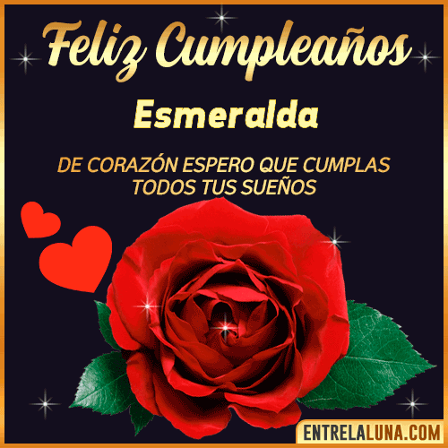 Feliz Cumpleaños con Rosas  Esmeralda