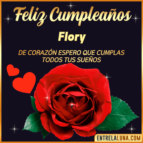 Feliz Cumpleaños con Rosas  Flory