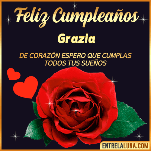 Feliz Cumpleaños con Rosas  Grazia