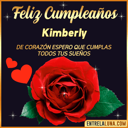 Feliz Cumpleaños con Rosas  Kimberly