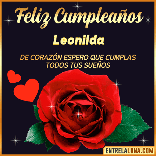 Feliz Cumpleaños con Rosas  Leonilda