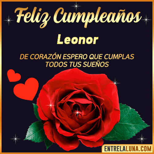Feliz Cumpleaños con Rosas  Leonor