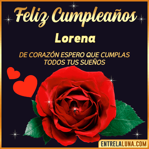 Feliz Cumpleaños con Rosas  Lorena
