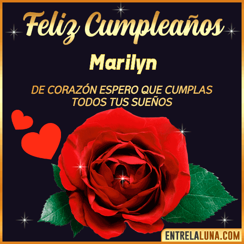 Feliz Cumpleaños con Rosas  Marilyn