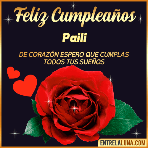 Feliz Cumpleaños con Rosas  Paili