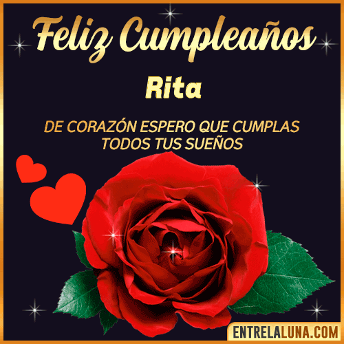 Feliz Cumpleaños con Rosas  Rita