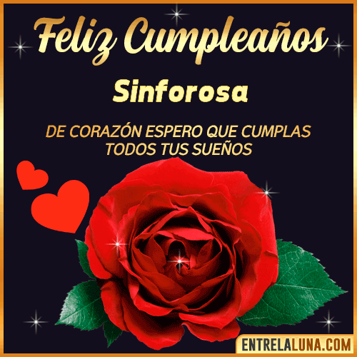 Feliz Cumpleaños con Rosas  Sinforosa