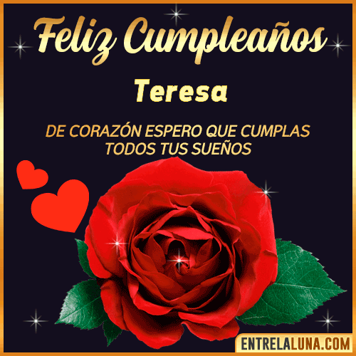 Feliz Cumpleaños con Rosas  Teresa