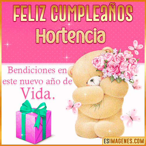 Feliz Cumpleaños Gif  Hortencia
