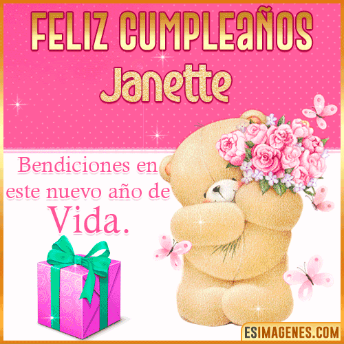 Feliz Cumpleaños Gif  Janette