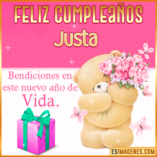 Feliz Cumpleaños Gif  Justa
