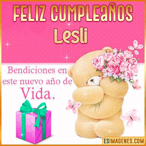 Feliz Cumpleaños Gif  Lesli