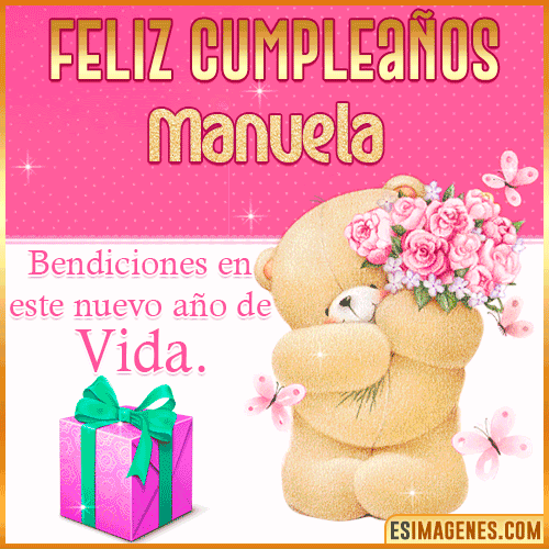 Feliz Cumpleaños Gif  Manuela