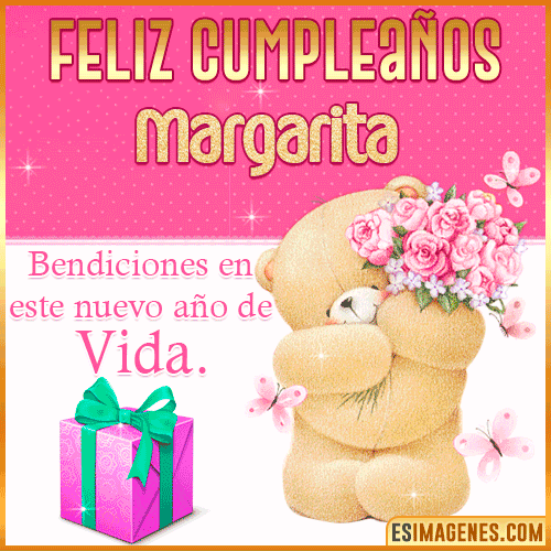 Feliz Cumpleaños Gif  Margarita