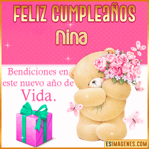 Feliz Cumpleaños Gif  Nina