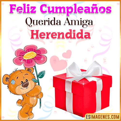 Feliz Cumpleaños querida amiga  Herendida