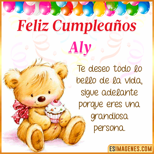 Gif de Feliz Cumpleaños  Aly