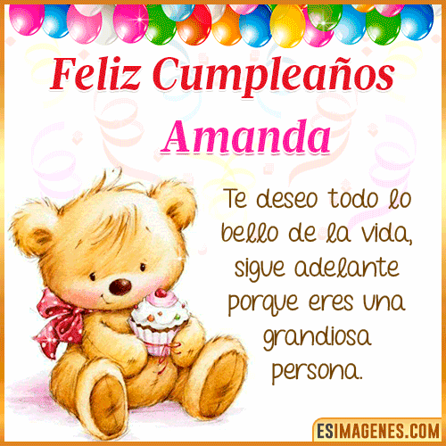 Gif de Feliz Cumpleaños  Amanda