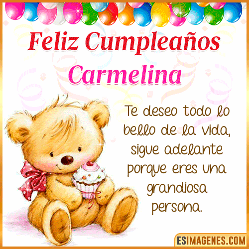 Gif de Feliz Cumpleaños  Carmelina