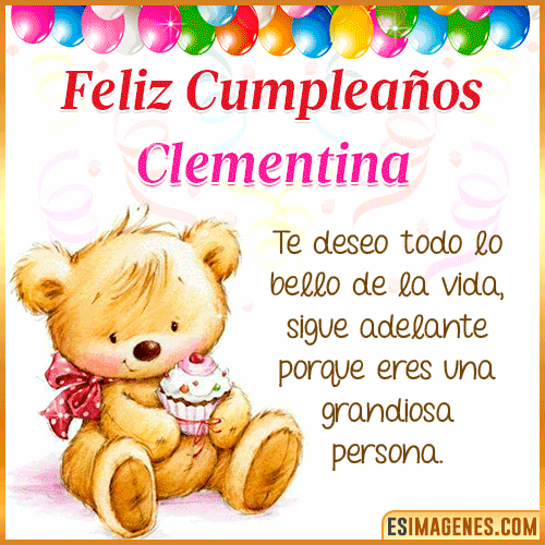 Gif de Feliz Cumpleaños  Clementina