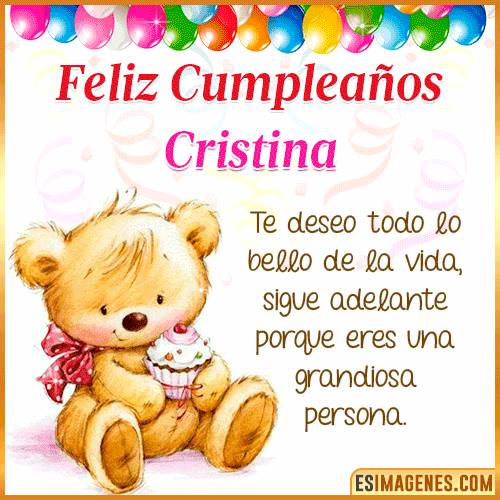 Gif de Feliz Cumpleaños  Cristina