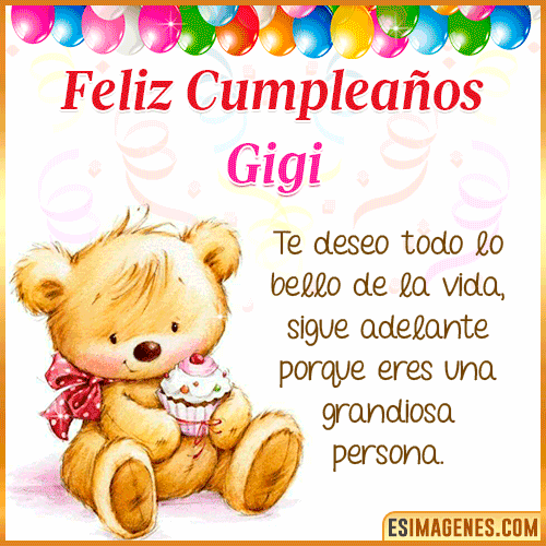Gif de Feliz Cumpleaños  Gigi