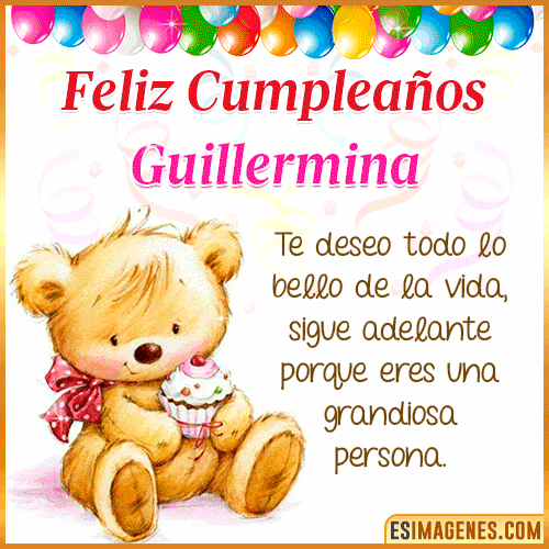 Gif de Feliz Cumpleaños  Guillermina