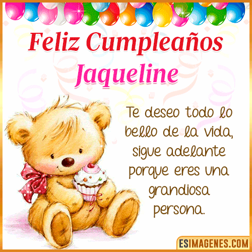 Gif de Feliz Cumpleaños  Jaqueline