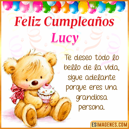 Gif de Feliz Cumpleaños  Lucy