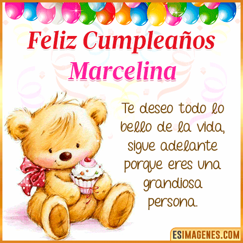 Gif de Feliz Cumpleaños  Marcelina